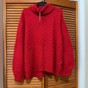 Gibson Latimer Textured Red Turtleneck Sweater, Size XXL.